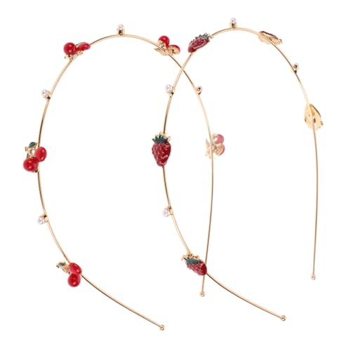 DINHEAROM Erdbeer Kirsche Metall Haarband 2 Stücke Süßes Frucht Stirnband für Damen Haarschmuck für Partys und Besondere Anlässe DINHEAROM Erdbeer Kirsche Metall Haarband 2 Stücke Süßes Frucht Stirnband für Damen Haarschmuck für Partys und Besondere Anlässe von DINHEAROM