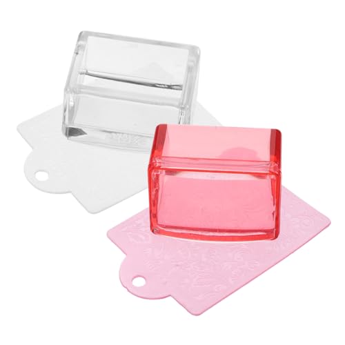 DINHEAROM 2stücke Teiliges Nail Stamp Set Transparentes Stempel-tool Für -nageldesigns Für Zuhause Und Salon Vielseitig Einsetzbar Für Französische Maniküre Verschiedenen Farben von DINHEAROM