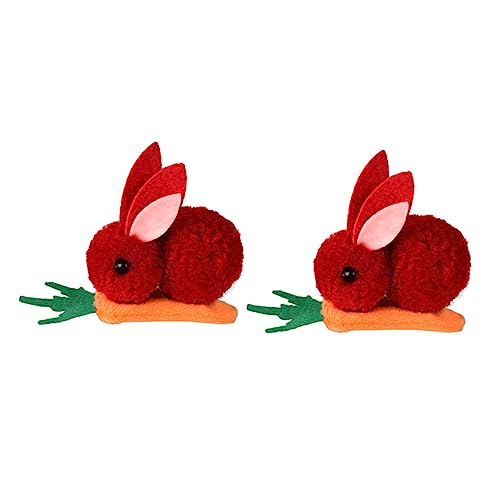 DINHEAROM 2 Stück Plüsch Hasen Haarspangen Teilig Niedliche Karotten Haarklammern für Mädchen Festlicher Party Haarclip Sicher Leicht und Langlebig als und Fotorequisite von DINHEAROM