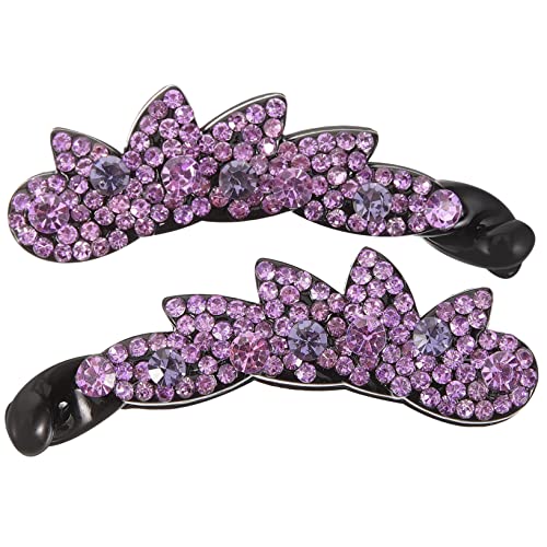 DINHEAROM 2 Stück Strass Bananen Haarspangen für Damen Glitzernde Haarclips für Langen Lockigen und Glatten Haarschnitt Eleganter Haarschmuck für von DINHEAROM
