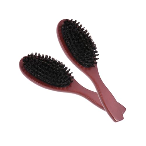 DINHEAROM 2 Stück Teiliges Holzkamm mit Polsterung Ergonomisch für Sanfte Kopfhautmassage Entwirrt Schmerzfrei Männer Frauen Haarpflegebürste für Tägliche Anwendung und Verbesserte von DINHEAROM