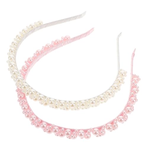DINHEAROM 2stücke Elegante Perlen Haarreifen Für Frauen Minimalistischer Haarschmuck Für Gesichtspflege Hochzeiten Und Alltag Bequeme Und Stilvolle Accessoires von DINHEAROM