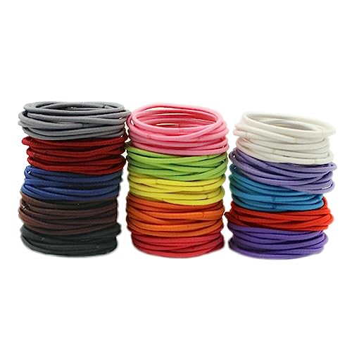 DINHEAROM 200stücke Elastische Haargummis Dehnbare Haarringe Stretch Haarband Pferdeschwanzhalter Haarseil Für Mädchen Und Damen von DINHEAROM