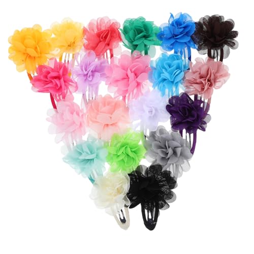 DINHEAROM 20stücke Blumen Haarnadel Für Mädchen Junge Mädchen Chiffon Haarspangen Haarclips Barrettes Farbe Gemischt Leicht Tragen von DINHEAROM