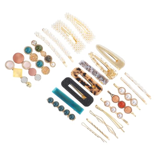 DINHEAROM 24 Stück Teiliges Perlen Haarspangen Set Modische Bobby Pins Einzigartige Haarklammern in Verschiedenen Farben Langlebig und Vielseitig für Alltag Festlichkeiten und Brautschmuck von DINHEAROM