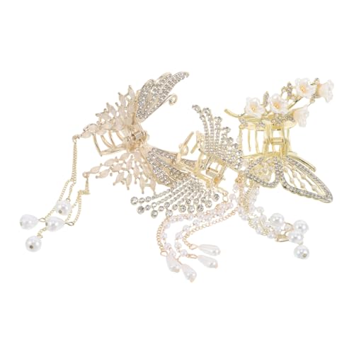 DINHEAROM 3 Haarklammern: Metall-haarklammern Mit Quaste, Modisches Styling-zubehör Für Mädchen, Frauen, Hochzeiten, Partys Und Lässige Outfits. von DINHEAROM