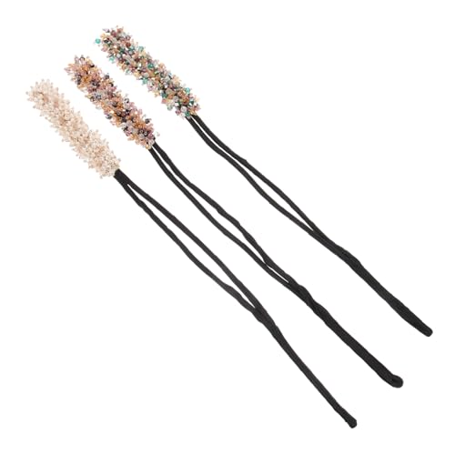 DINHEAROM 3 Stück Teiliges Haarschmuck Dutt Haarstyling Zubehör aus Flexiblem Material für Frauen und Mädchen Einfacher Schneller Hair Bun Maker für Dünnes und Dickes Haar Zufällige Farbe von DINHEAROM