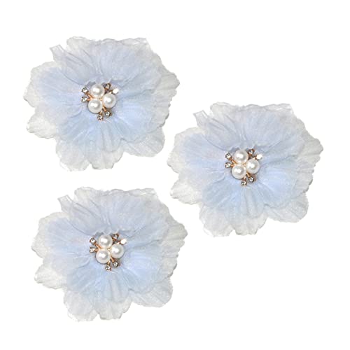 DINHEAROM 3 Stück Teiliges Set Mädchen Haarclips mit Blumen Design und Perlenverzierung für Haarschmuck für Besondere Anlässe und Alltag von DINHEAROM