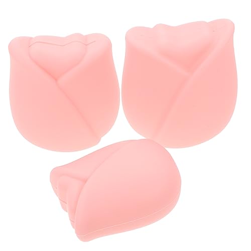 DINHEAROM 3 Stück Teiliges Set Silikon Kosmetik Pinsel Schutzhüllen Praktischer Organizer für Make Up Pinsel Rosa Kompakt für Reisen von DINHEAROM