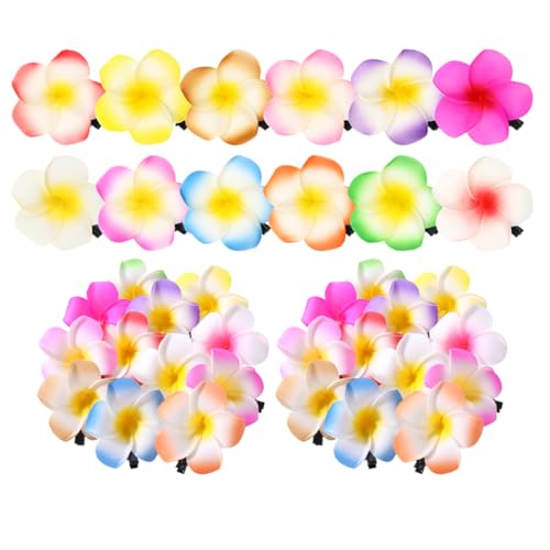 DINHEAROM 36 Stück Teiliges Plumeria Haarclips Bunte Haarschmuck für Damen und Mädchen Realistische Haarspangen für Strandpartys und Hochzeiten Farben mit Clip von DINHEAROM