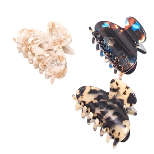 DINHEAROM 3stücke Haarspangen Aus Acetatplattenmaterial Mit Marmormuster Und Leopardenmuster Große Haarklammern Als Haarstyling-tool Und Zubehör Für Damen Und Mädchen Passend Für Jede von DINHEAROM