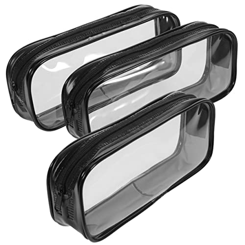 DINHEAROM 3stücke Transparentes Federmäppchen Mit Großem Fassungsvermögen Reißverschluss-Design Für Schreibwaren Langlebiges Material Für Tägliche Nutzung Für Schule Büro Oder von DINHEAROM