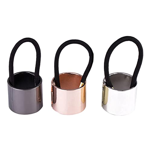 DINHEAROM 3stücke Teiliges Aus Metall-pferdeschwanzhaltern Stilvolle Haarbänder in Silber Roségold Und Schwarz Hochwertige Haarschmuck Für Frauen Und Mädchen Für Alltagsgebrauch von DINHEAROM
