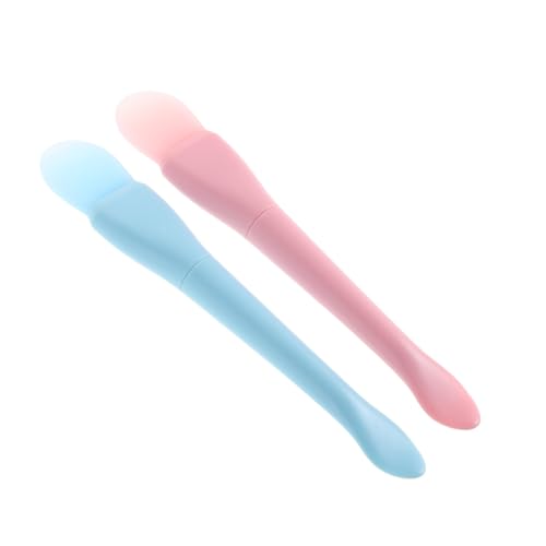DINHEAROM 4 STÜCKE Doppelseitiger Silikon mit Löffel für Gesichtspflege Schlamm und Gelmasken Make Up und Foundation Rosa und Blau von DINHEAROM