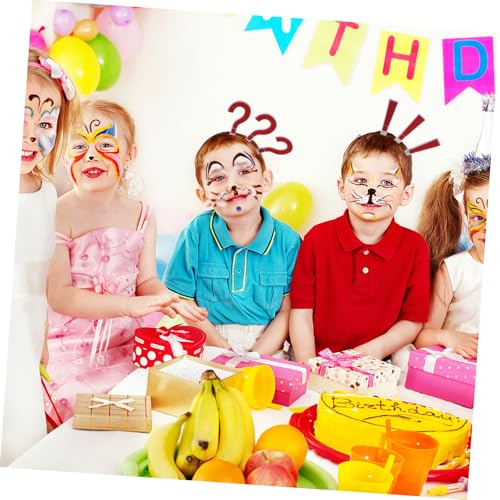 DINHEAROM 4 Stück Fragezeichen Haarreifen Teiliges Stirnband Kostüm Kopfschmuck Party Headwear für Fasching Halloween und Fotoshootings Auffälliges Design Modisches Accessoire von DINHEAROM