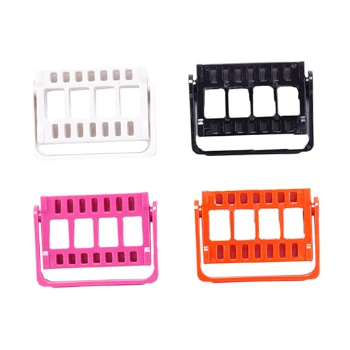 DINHEAROM 4 Stück Teiliges Nagelbohrer Aufbewahrungsregal mit Löchern Organizer für Nagelkünstler Praktischer Halter für Polierbits in Schwarz Orange von DINHEAROM