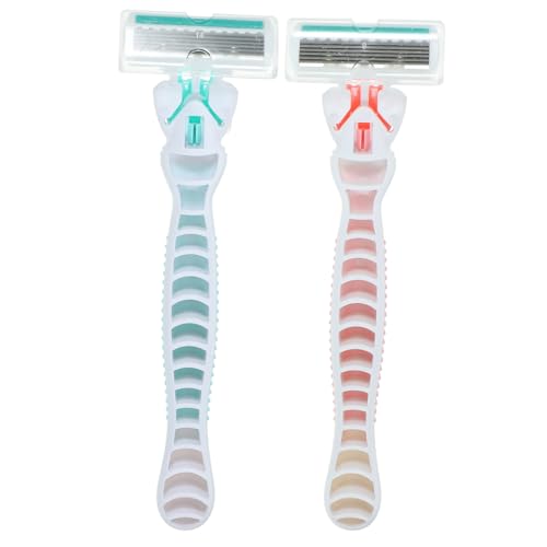 DINHEAROM 4 Stück Teiliges Sicherheitsrasierer für Männer und Präzise Haarentfernung für Körper Beine und Intimbereich Langlebig Rasierern Rot und Blau von DINHEAROM