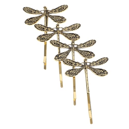 DINHEAROM 4 Stück Vintage Metall Haarklammern Dekorative Kleine Libellen Haarklammern mit Strass Stabile Haarschmuck Clips für Hochzeit Party und Alltag Eleganter Look für Damen und Mädchen von DINHEAROM