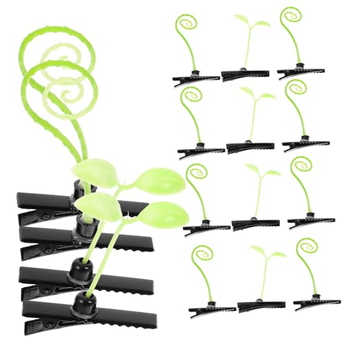 DINHEAROM 40 Stück Kleiner Pflanzen Haarspangen Lustige Pflanzen Haarclips Für Mädchen Grüne Lockige Gras Haaraccessoires Haarclips Für Kinder Für Hochsteckfrisuren von DINHEAROM