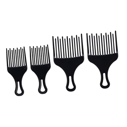 DINHEAROM 4Stücke Breitzahnkamm für Haarentwirrung Afro Curly Pick Haarstylingkamm für Glattes und Lockiges Haar Tragbarer Entwirrungskamm für Männer und von DINHEAROM