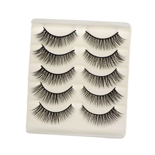 DINHEAROM 5paare Falsche Wimpern Lange Dicke Wimpern Für Frauen Und Mädchen Natürlich Anzuwendende Augenwimpern Geruchlos Leicht Anzuwendende Entfernende von DINHEAROM