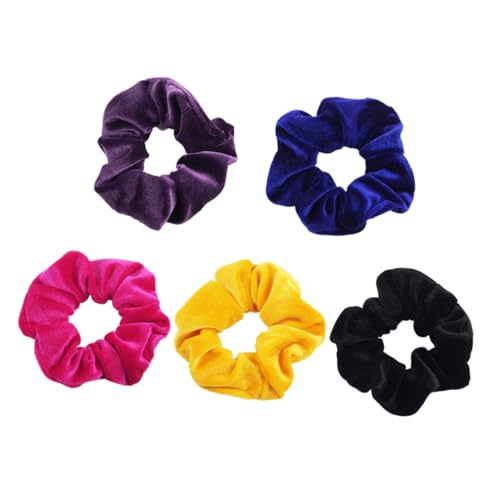 DINHEAROM 5 Stück Teiliges Samt Elastisch Weich Haargummi Pferdeschwanz halter für Damen Mädchen Stilvoller Haarschmuck Robust und Bequem für Alltag und Besondere Anlässe von DINHEAROM