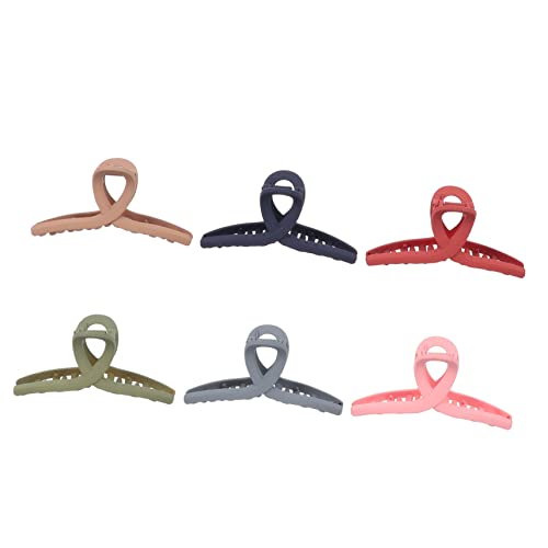 DINHEAROM 6 Stück Großes Teiliges Rutschfester Haarspangen für Damen Stilvolle Haarklammern für Dickes Dünnes Lockiges oder Glattes Haar Farben Matte Grün Blau Orange Braun von DINHEAROM