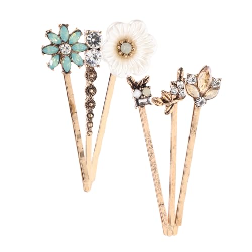 DINHEAROM 6 Stück Teiliges Set Vintage Haarspangen für Damen Dekorative Blumen Haarclips Haarnadeln für Partys Alltagsgebrauch Rutschfest und Langlebig von DINHEAROM