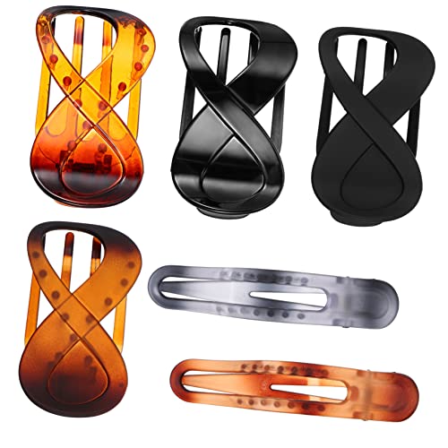 DINHEAROM 6Stücke Großes Haarklammern für Damen Große Haarklammern Entenlippenclips und Wasserfarbe Stark und Rutschfest für Lange Dicke Haare und Kreative von DINHEAROM