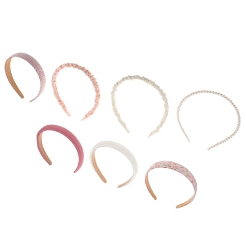 DINHEAROM 7Stücke Teiliges Haarband für Damen Breites Stirnband mit Perlen für Sommer Strand Partys und Festivals Stilvolle Haarreifen für Mädchen und von DINHEAROM