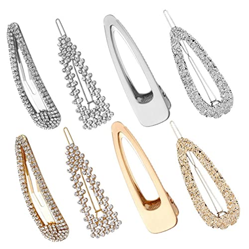 DINHEAROM 8 Stück Rhinestone Haarklammern Set für Damen Teiliges Haaraccessoire für Mädchen Rutschfeste Haarspangen für Verschiedene Frisuren für Partys und Auftritte von DINHEAROM
