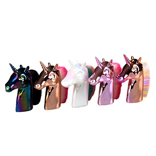 DINHEAROM Einhorn Design Make Up Pinsel mit Kunststoffgriff für Frauen und Mädchen Weicher Kosmetikpinsel für Foundation und Langlebig und Vielseitig für Täglichen und Professionellen von DINHEAROM