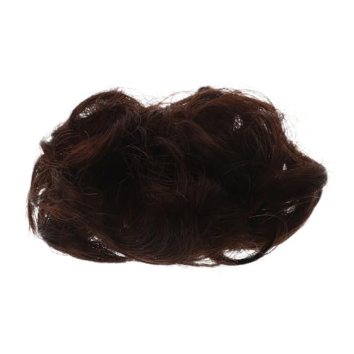 DINHEAROM Elastischer Lockiger Dutt Haarteil Aus Echthaar Für Frauen Mädchen Unordentlicher Pferdeschwanz Chignon Extensions Haargummis Volumen Styling von DINHEAROM