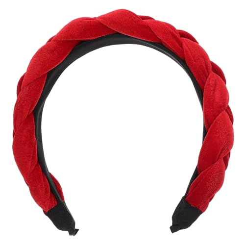 DINHEAROM Geflochtenes Gepolstertes Haarband aus Weichem Samt für Damen Breites Komfortables Stirnband in Elegantem Rot Rutschfestes Party Haaraccessoire für Alltag und Festliche Anlässe DINHEAROM Geflochtenes Gepolstertes Haarband aus Weichem Samt für Damen Breites Komfortables Stirnband in Elegantem Rot Rutschfestes Party Haaraccessoire für Alltag und Festliche Anlässe von DINHEAROM