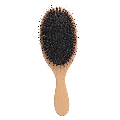 DINHEAROM Haarbürste aus Echtem Holz mit Wildschweinborsten Antistatische Kamm für Damen Sanfte Entwirrung für Haartypen Müheloses Styling und Haarbruch von DINHEAROM