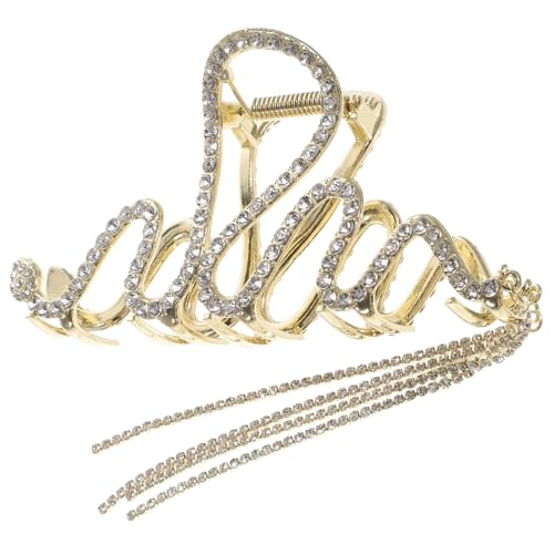 DINHEAROM Haarklammer Schlangenform mit Strass und Quaste Robuste Metallhaarklammer für Dickes und Dünnes Haar Vielseitige Haarkralle Damen für Hochzeit Party und Alltag von DINHEAROM