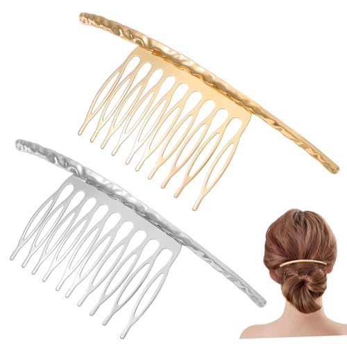 DINHEAROM Haarspange 2 Stücke Modischer Haarkamm für Mädchen Zarte Haarnadeln und Seitliche Haarklemmen Haarschmuck für Jeden Anlass von DINHEAROM