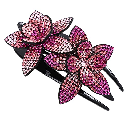 DINHEAROM Haarspange Entenschnabelclip mit Strasssteinen für und Mädchen Rutschfest für Dickes und Dünnes Haar Glitzernder Kopfschmuck für Partys und Alltag von DINHEAROM