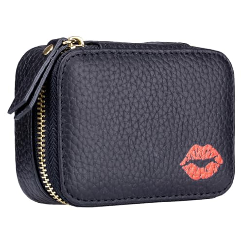 DINHEAROM Kleine Tragbare Lippenstifttasche mit Spiegel Make Up Tasche für Reisen Kosmetiktasche für Damen Multifunktionale Schminktasche Aufbewahrungstasche für Lippenstifte von DINHEAROM