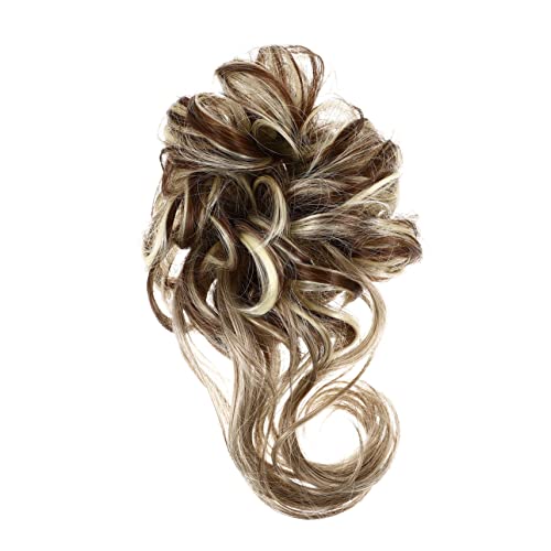 DINHEAROM Pferdeschwanz Haarteil Dutt Haarknoten Halter Zubehör Für Frauen Synthetik 12h613 Unordentlich Einfach Zu Verwenden Für Hochzeiten Und Partys von DINHEAROM