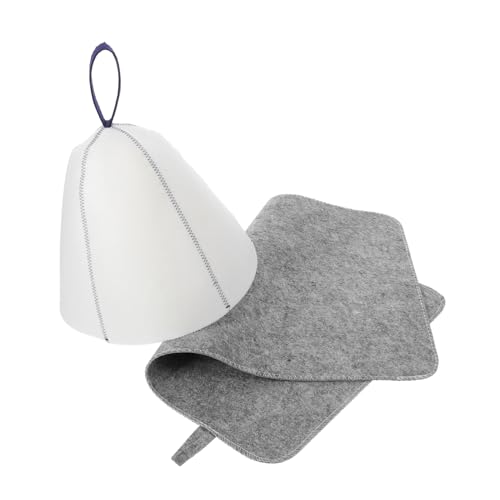 DINHEAROM Saunahut Aus Filz Mit Sitzkissen Kopfbedeckung Für Männer Und Frauen Sauna-accessoire Für Dampfbad Und Sauna-zimmer Hitzebeständig von DINHEAROM