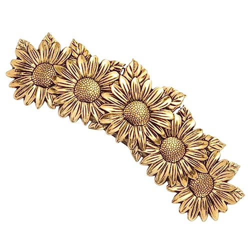 DINHEAROM Sonnenblumen Haarspange aus Metall für Damen Vintage Haarschmuck Federverschluss Haarklemme für Alltag und Partys Haarschmuck für Dickes Haar Ästhetische Haaraccessoires von DINHEAROM