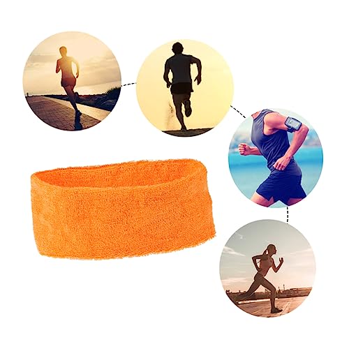 DINHEAROM Stirnbänder Für Sport Und Yoga Wiederverwendbare Spa-frottee-stirnbänder Make-up-wickeltuch Verstellbares Handtuch Orange von DINHEAROM