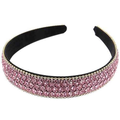 DINHEAROM Strass Stirnband Damen mit Glitzernden Kristallsteinen Rutschfester Haarreif für Frauen und Mädchen Eleganter Haarreifen für Party Hochzeit Karneval und Festliche Anlässe von DINHEAROM