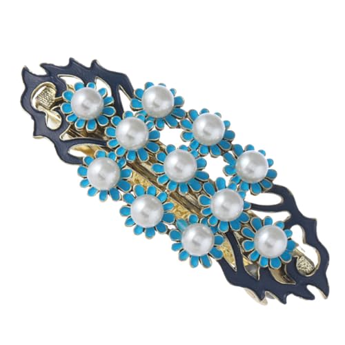 DINHEAROM Perlen Blumen Haarspange Metall Vintage Kopfschmuck Für Frauen Mädchen Haarnadeln Zubehör Mit Federspangen-design Für Hochzeit Und Party von DINHEAROM