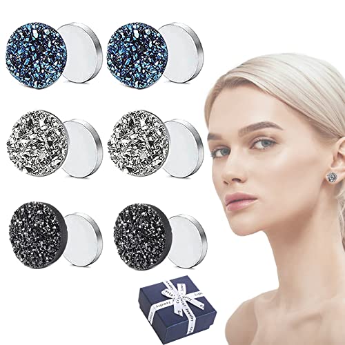 Atheniz Magnetology Lymphvity Germanium Earrings, Crystal Magnetic Therapy Earrings, Magnetology Germanium Earrings, Non Piercing Acupressure Earrings for Men and Women (B-3 pair, 10 mm) von DINNIWIKL