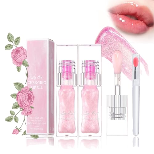 Color Changing Lip Oil, Magic Color Changing Lip Oil, Bossup Color Changing Lip Oil, Color Changing Lip Oil Stain, Magic Changing Lip Oil, Conversion Lip Stain, Long Lasting Nourishing (2PCS-Pink) von DINNIWIKL