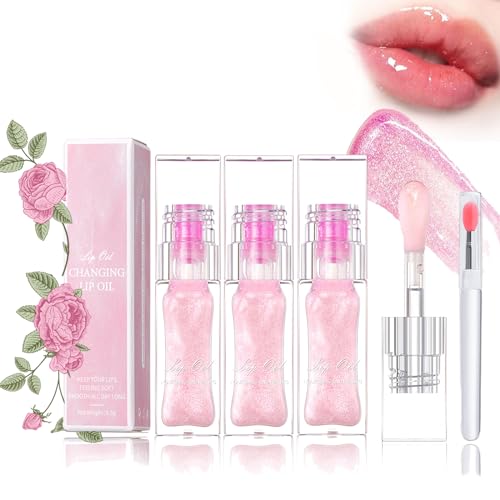 Color Changing Lip Oil, Magic Color Changing Lip Oil, Bossup Color Changing Lip Oil, Color Changing Lip Oil Stain, Magic Changing Lip Oil, Conversion Lip Stain, Long Lasting Nourishing (3PCS-Pink) von DINNIWIKL