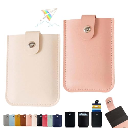 DINNIWIKL Cardcarie - Pull-Out Card Organizer, Personalized Snap Closure Leather Organizer Pouch, Ultra-Thin Multi-Card Stackable Pull-Out Card Holder -Easy Access (2PCS-B) von DINNIWIKL