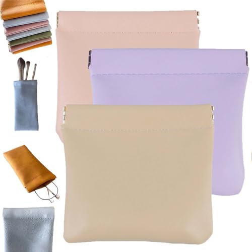 DINNIWIKL Pouchic - Personalized Snap Closure Leather Organizer Pouch, Jolly Wish Pouch, Jolly Wish Snap Pouch (3PCS-E,S) von DINNIWIKL